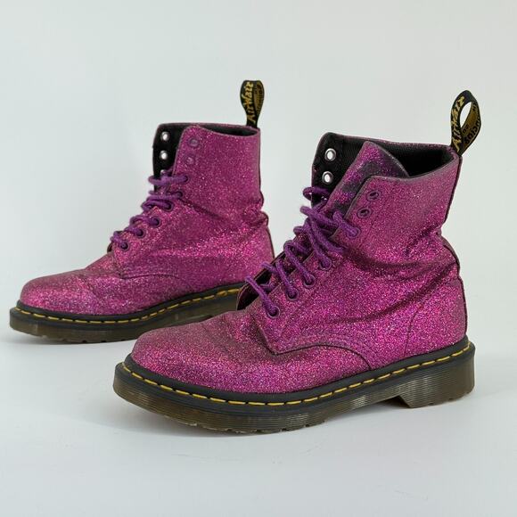 Dr Martens 1460 Pascal Glitter Rare Ankle Sparkly Disco Boots US 6 UK 4 EU 37 - Picture 2 of 9